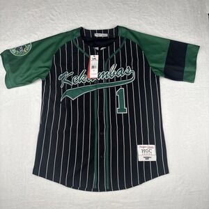 DS KEKAMBAS #1 G-BABY Black/green Pinstripe HEADGEAR SZ M Baseball Jersey